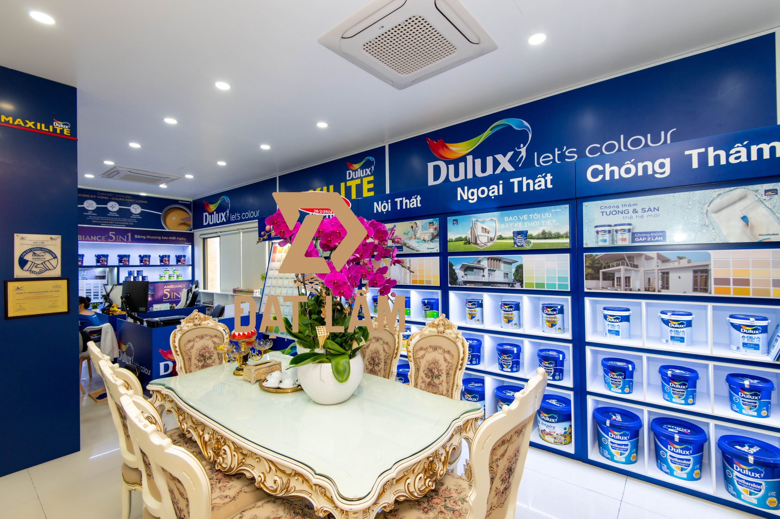 Showroom Trưng Bày Cửa Hàng Sơn Dulux Blue Store Đạt Lâm Thủ Đức