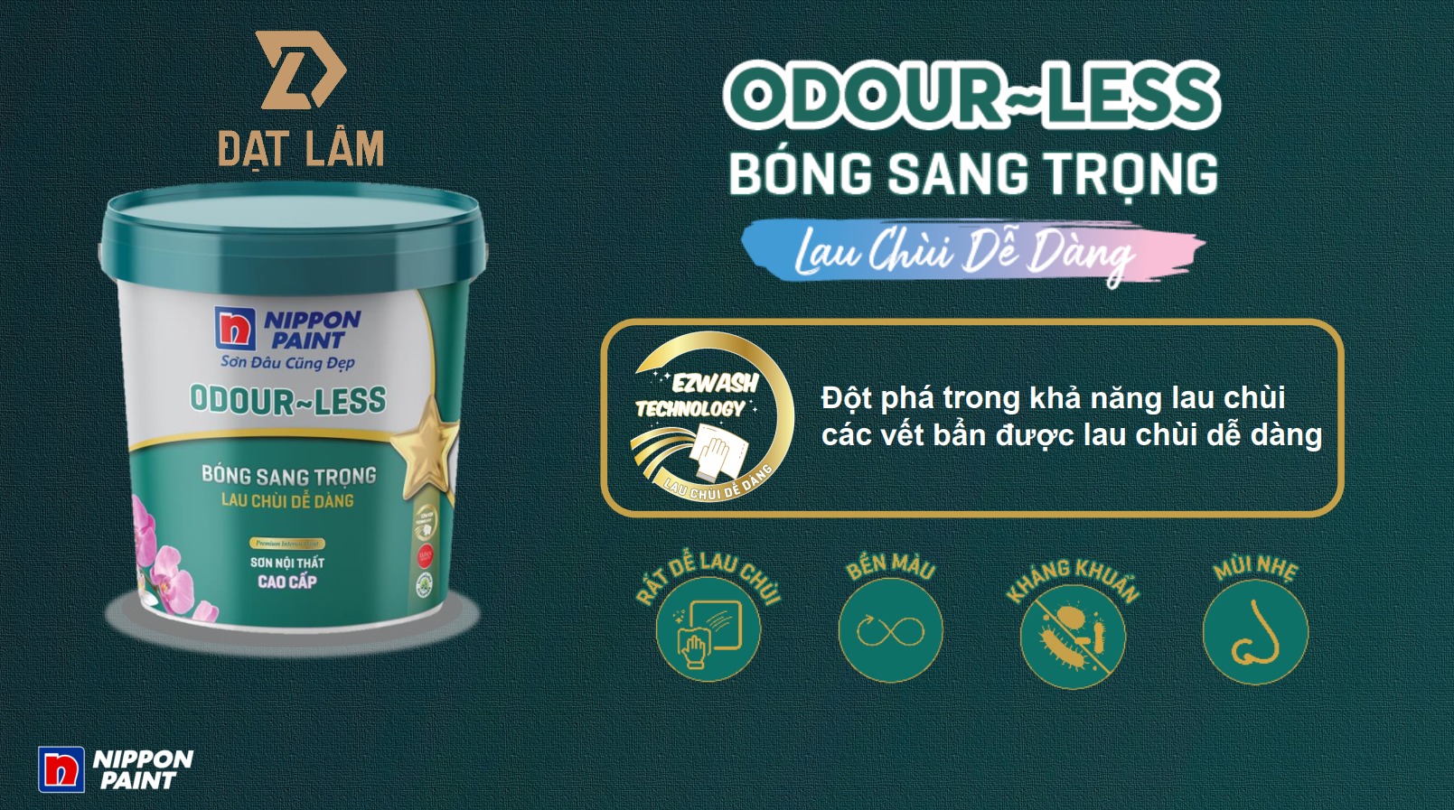 Sơn Nippon Odour Less Nội Thất Bóng Sang Trọng