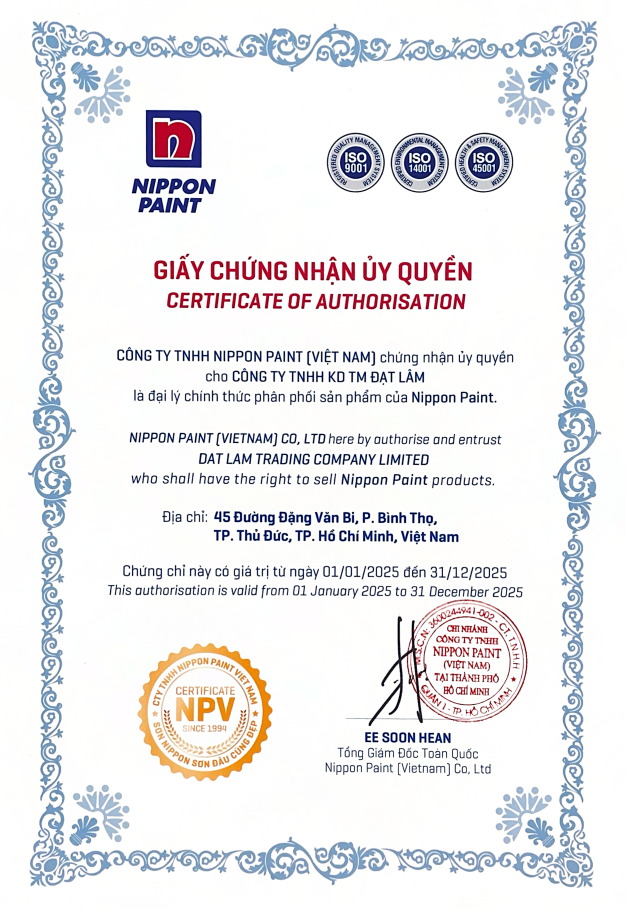 Thư ủy quyền phân phối Nippon chính hãng