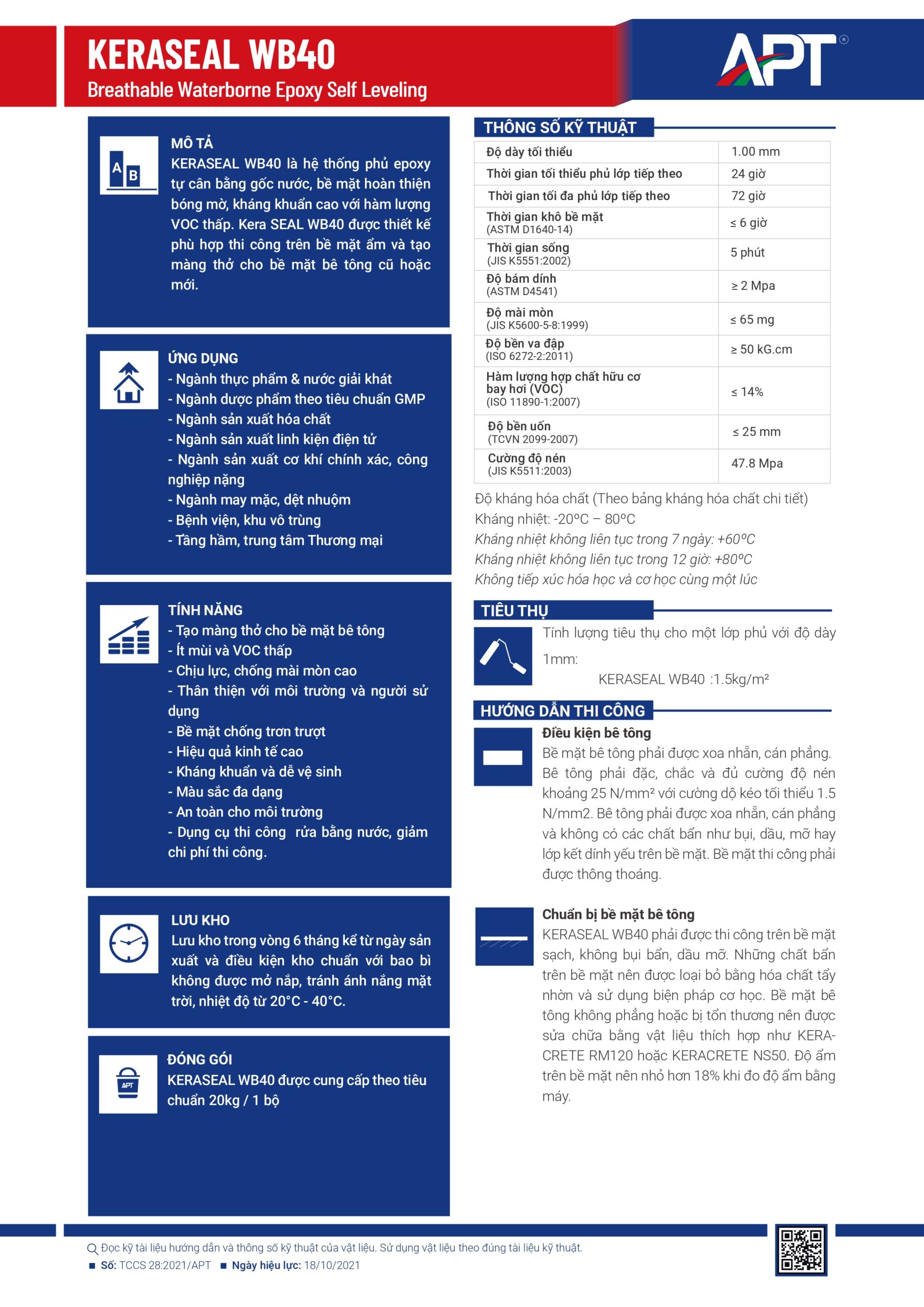 SƠN TỰ SAN PHẲNG GỐC NƯỚC APT KERASEAL WB40