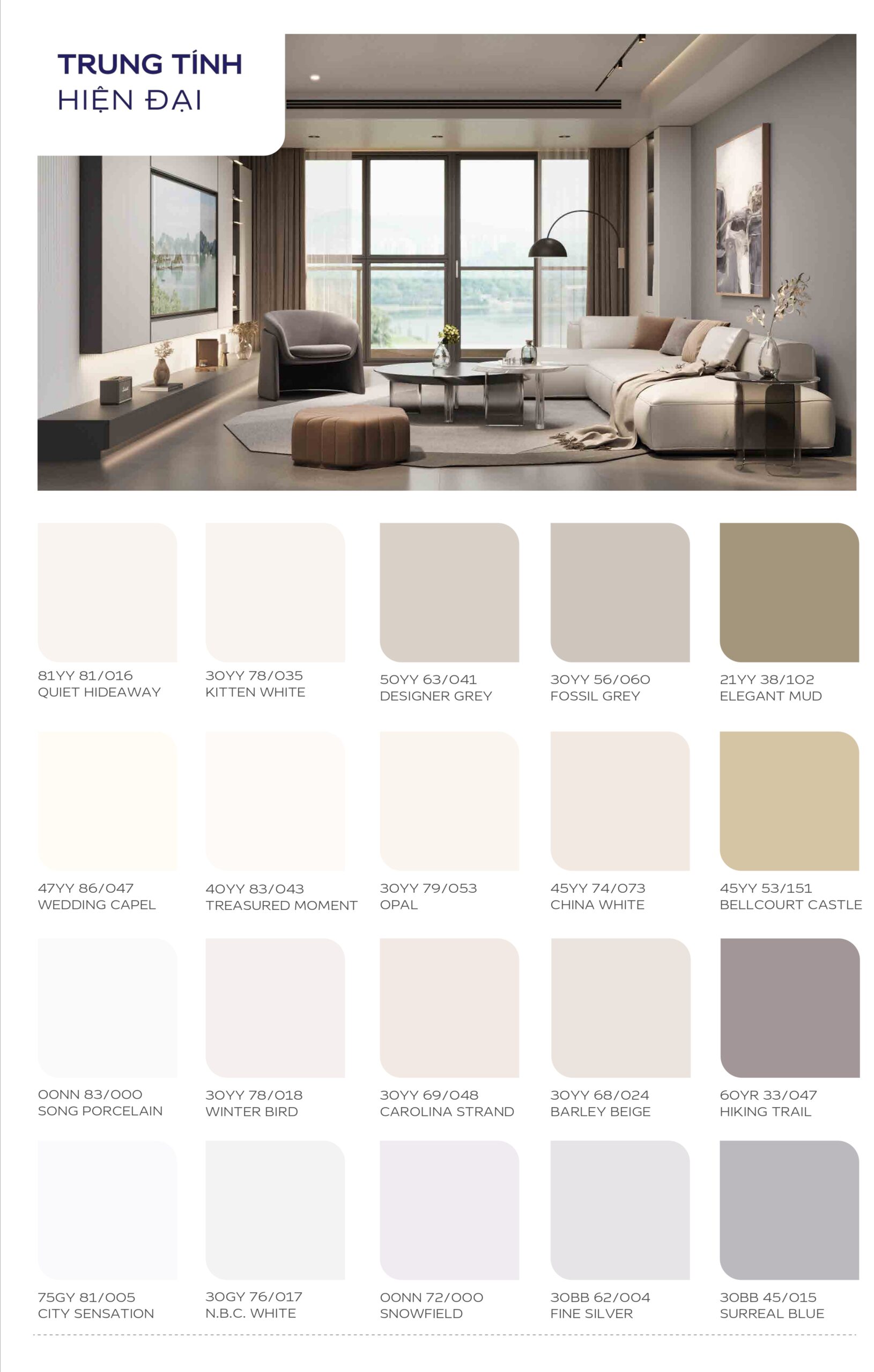 Bảng Màu Sơn Nội Thất Dulux Ambiance AirFresh Trung Tính