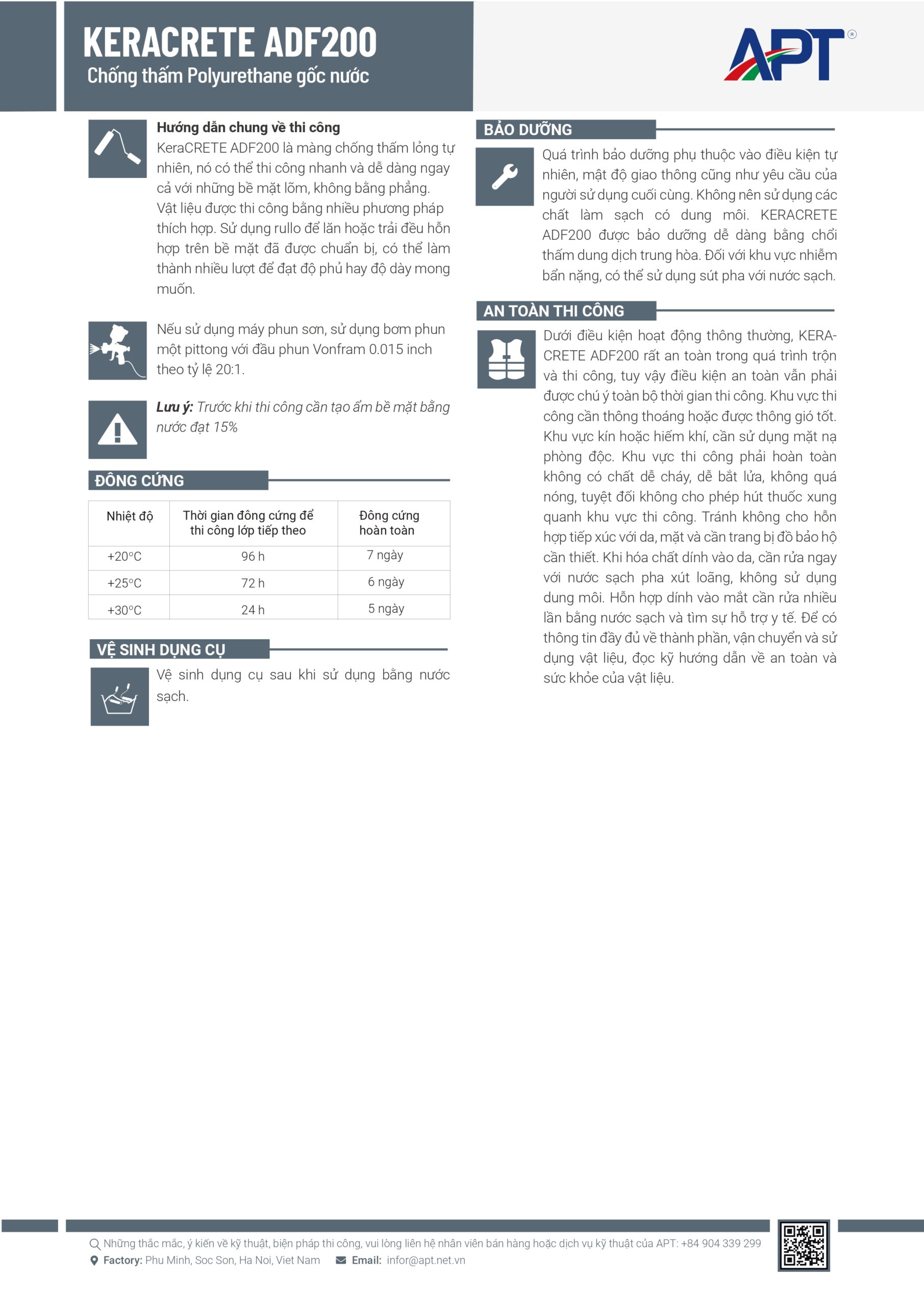 Chống Thấm Polyurethane Gốc Nước APT KERACRETE ADF200