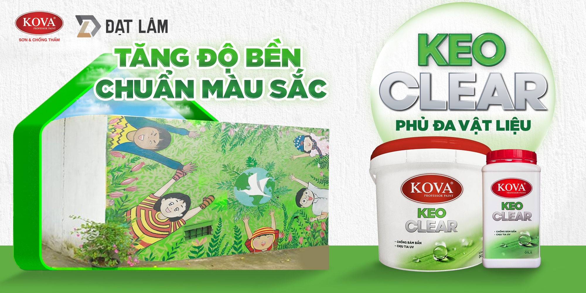 KEO KOVA CLEAR TRONG SUỐT PHỦ ĐA VẬT LIỆU