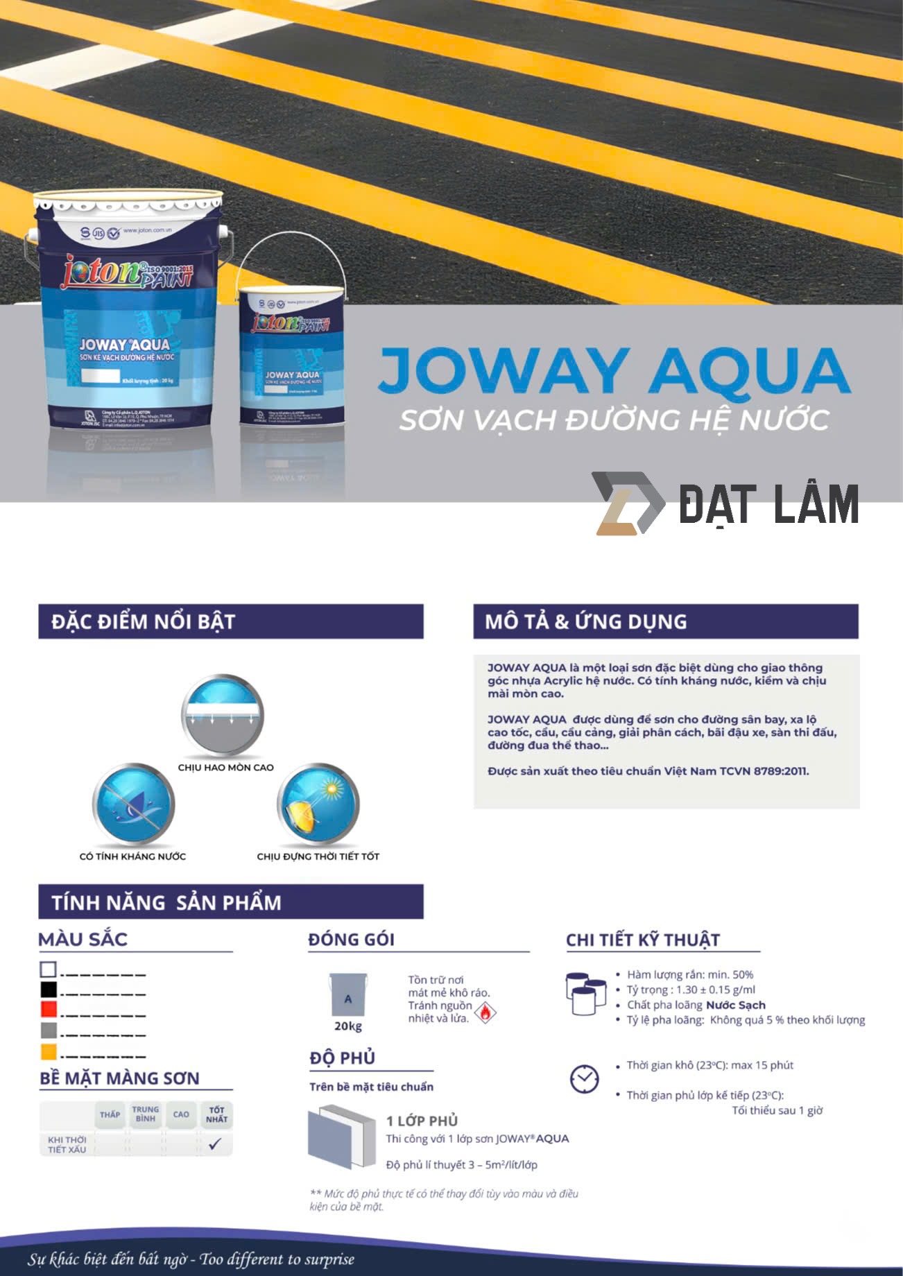 SƠN KẺ VẠCH GIAO THÔNG HỆ NƯỚC JOTON JOWAY AQUA